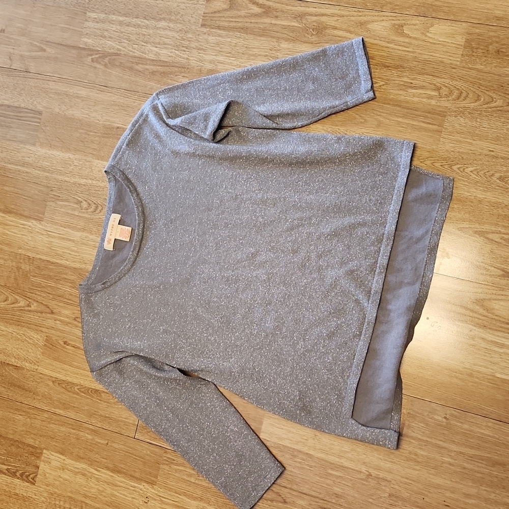 Wythe NY silver sparkly knit top sz small